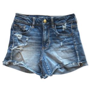American Eagle Super Stretch Hi-Rise Shortie Jean Shorts